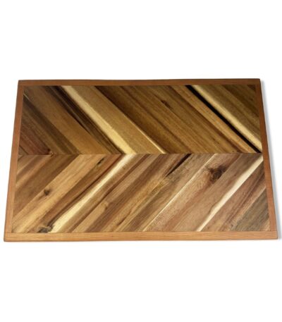 Chevron, acacia/cherry wood chopping block large