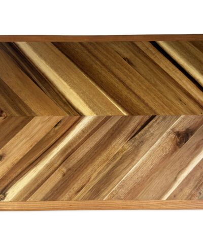 Chevron, acacia/cherry wood chopping block large