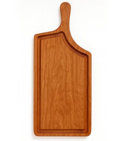 medium pork chop cherry wood board