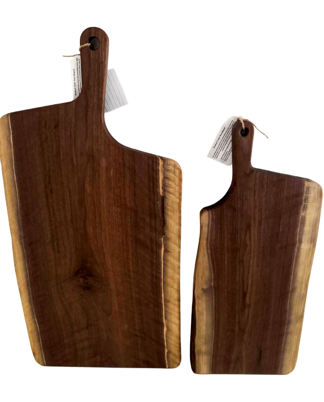 Black Walnut board next to small Walnut board