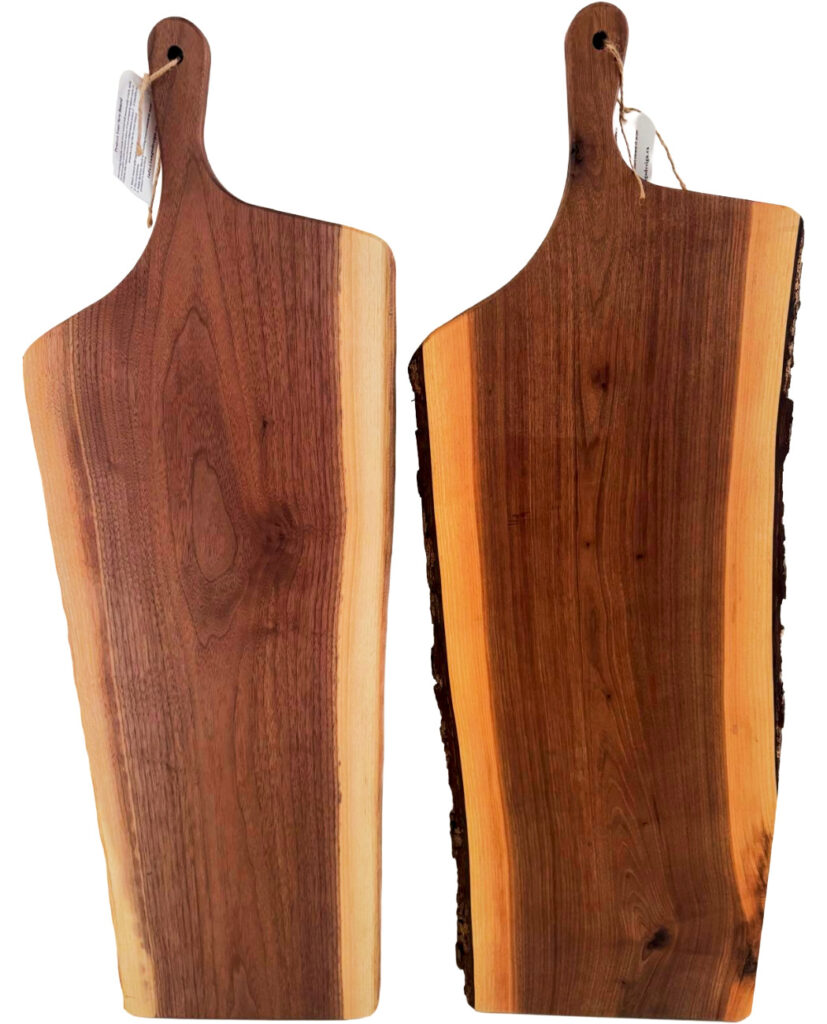 Walnut Live Edge Pork Chop Board 42x14 | Custom Engraving Canada